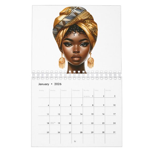 Schwarze Melanin-Schwänzchen Kalender (Jan 2026)
