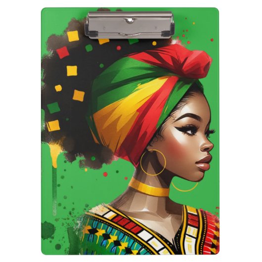 Schwarze Melanin-Schwänze-Zaubermädchen Klemmbrett (Vorderseite)