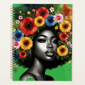 Schwarze Melanin-Schwänze-Zaubermädchen Planer (Vorderseite)