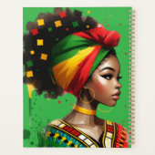 Schwarze Melanin-Schwänze-Zaubermädchen Planer (Rückseite)