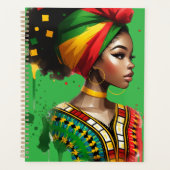 Schwarze Melanin-Schwänze-Zaubermädchen Planer (Vorderseite)