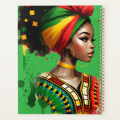 Schwarze Melanin-Schwänze-Zaubermädchen Planer (Rückseite)