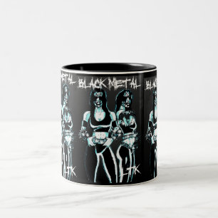 Schwarze Metallfrauen Zweifarbige Tasse