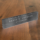 Schwarze Metallic Corporate Custom Beruflich Namensplakette (Seite)