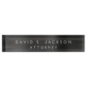 Schwarze Metallic Corporate Custom Beruflich Namensplakette (Vorderseite)