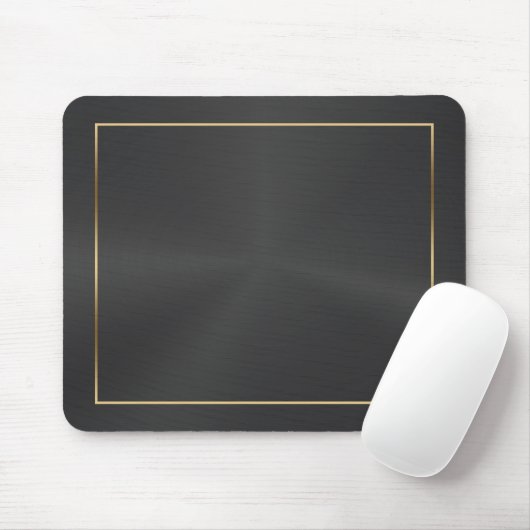 Schwarze Metallic-Textur mit goldfarbenem Rahmen-M Mousepad (Mit Mouse)