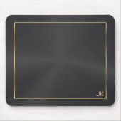 Schwarze Metallic-Textur mit goldfarbenem Rahmen-M Mousepad (Vorne)