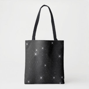 Schwarze Metallicfolie & Glitter Glam Dots Tasche