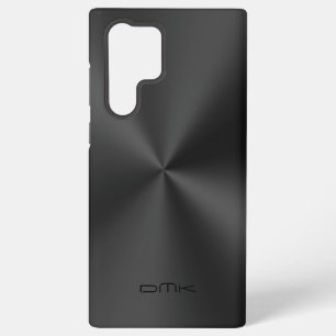 Schwarze metallische Textur im Edelstahl-Look Samsung Galaxy Hülle