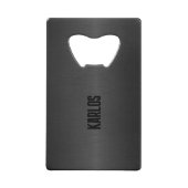 Schwarze Metallstruktur Geldbeutel Flaschenöffner (Rückseite)