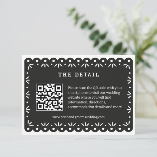 SCHWARZE MEXIKANISCHE PAPEL-PICADO-EINSCHALUSKARTE (Stehend Vorderseite)