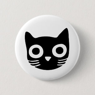 Schwarze Miezekatze Button