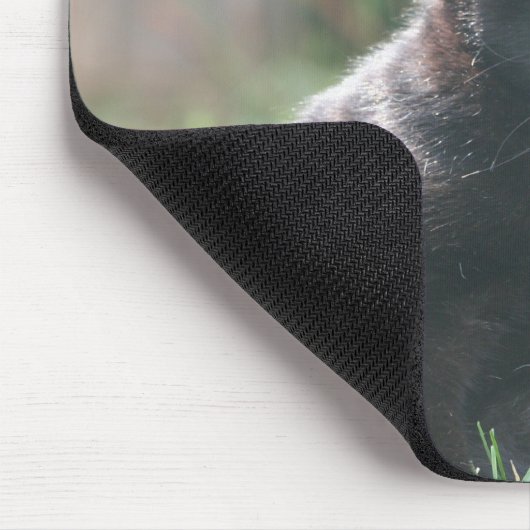Schwarze Miezekatze-Katze Mousepad (Ecke)