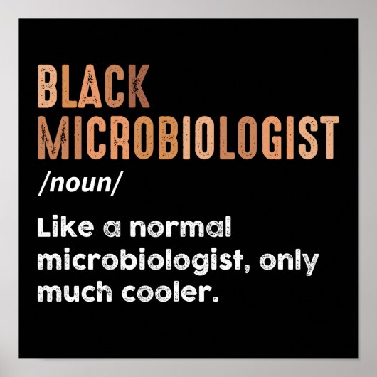 Schwarze Mikrobiologin Funny Definition Mikrobiolo Poster (Vorne)