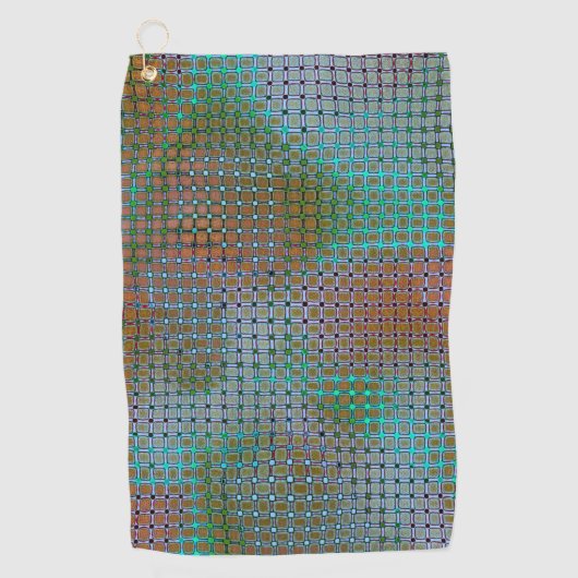 Schwarze Milzzle Flecken unter Gitter rustikal ant Golfhandtuch (Vorderseite)