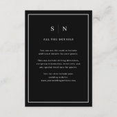 Schwarze Minimal-Chic-Grenze | Angaben zum Hochzei Begleitkarte (Vorderseite)