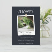 SCHWARZE MINIMAL-CUSTOM-FOTO-COUPLES-SHOWITE DANKESKARTE (Stehend Vorderseite)