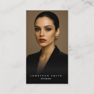 Schwarze Minimal Fotograf Geschäftskarte elegant Visitenkarte