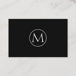 Schwarze Minimal-Monogram-Visitenkarte Visitenkarte