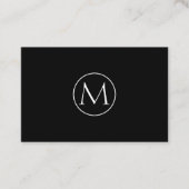 Schwarze Minimal Monogramm Visitenkarte (Vorderseite)