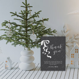Schwarze Minimal Silber Bogen Winter Schnee Baby S Dankeskarte