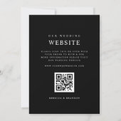 Schwarze Minimalistische Ampersand auf einer Hochz Einladung (Rückseite)