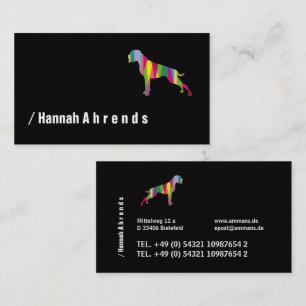 Schwarze minimalistische Deutsche-Boxer-Silhouette Visitenkarte