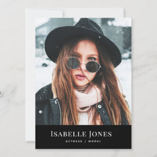 Schwarze Minimalistische Foto-Comp-Karte