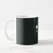 Schwarze minimalistische Gänseblümchen & Text Mode Kaffeetasse (Links)