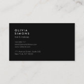 Schwarze Minimalistische Geschäfts-Karten Visitenkarte (Rückseite)