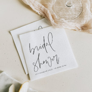 Schwarze minimalistische handgeschriebene Schrift Serviette