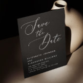 Schwarze Minimalistische Hochzeit | Elegante moder Save The Date