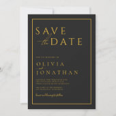 Schwarze Minimalistische Hochzeit Save The Date (Vorderseite)