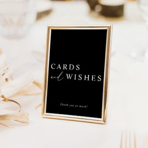 Schwarze Minimalistische Hochzeitkarten und Wunsch Einladung