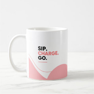 Schwarze minimalistische Kaffeetasse – Trinke, lad