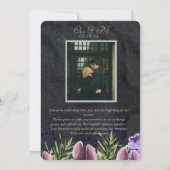 Schwarze Minimalistische klassische Hochzeit Einladung (Rückseite)