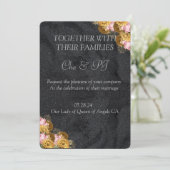 Schwarze Minimalistische klassische Hochzeit Einladung (Stehend Vorderseite)