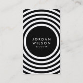 Schwarze Minimalistische Kreise Geometrische sozia Visitenkarte (Vorderseite)