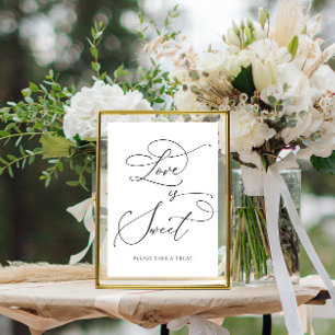 Schwarze Minimalistische Liebe ist Sweet Dessert B Fotodruck