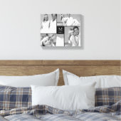 Schwarze Minimalistische Monogramm Hochzeit 4 Foto Leinwanddruck (Insitu (Schlafzimmer))