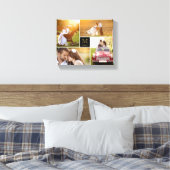 Schwarze Minimalistische Monogramm Hochzeit 4 Foto Leinwanddruck (Insitu (Schlafzimmer))