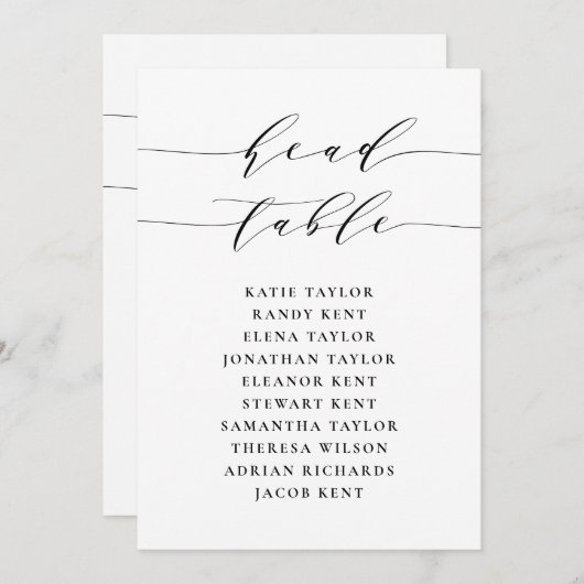 Schwarze Minimalistische Script-Kopfkarte (Vorne/Hinten)