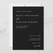 Schwarze minimalistische Skript Chic formelle Hoch Einladung (Vorderseite)