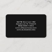 Schwarze Minimalistische Visitenkarte (Rückseite)