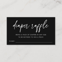 Schwarze minimalistische Windel-Raffel-Baby-Party