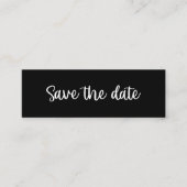 Schwarze MinimalWedding Save the Date Lesezeichen  Mini Visitenkarte (Vorderseite)