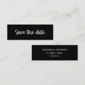 Schwarze MinimalWedding Save the Date Lesezeichen  Mini Visitenkarte (Vorne/Hinten)