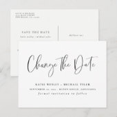 Schwarze Minimalwerte ändern die Datumsangaben Ankündigungspostkarte (Vorne/Hinten)