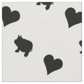 Schwarze Minischweine und Herz-Silhouette Stoff (Nahaufnahme)