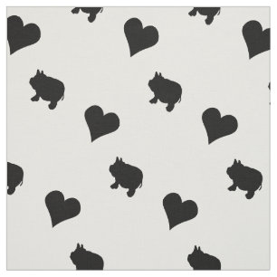 Schwarze Minischweine und Herz-Silhouette Stoff